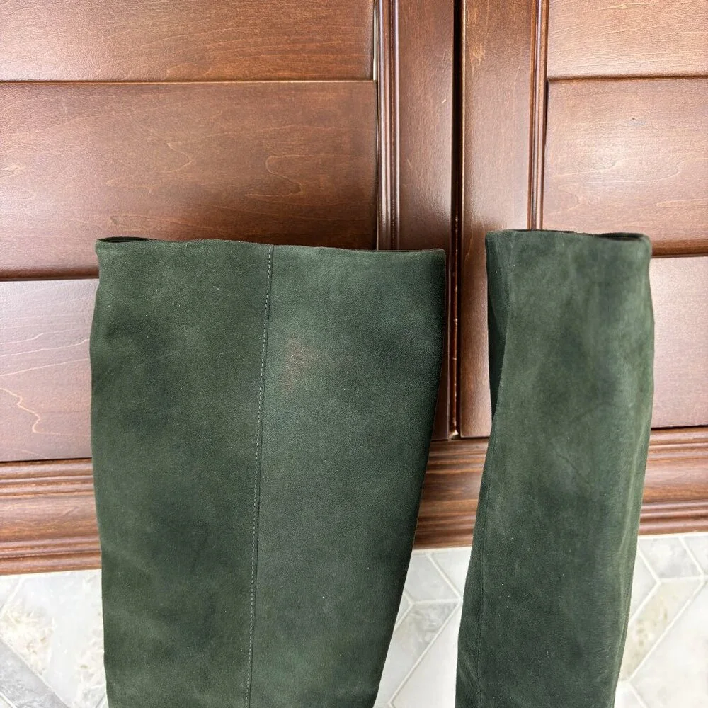 8.5 Larroude Kate Military Green Stiletto Tall Heel Pointed Toe Knee High Boot